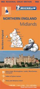 Michelin Regional Map - 502 - Northern England & The Midlands