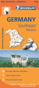 Michelin Regional Map - 546-Germany Southeast- Bavaria