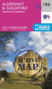 OS Landranger Active - 186 - Aldershot & Guildford, Camberley