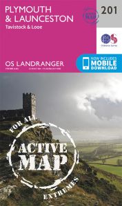 OS Landranger Active - 201 - Plymouth & Launceston, Tavistock & Looe